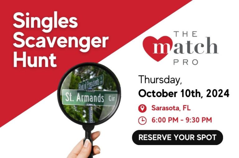 Singles Scavenger Hunt in Sarasota, FL at St. Armands Circle on October 10th.